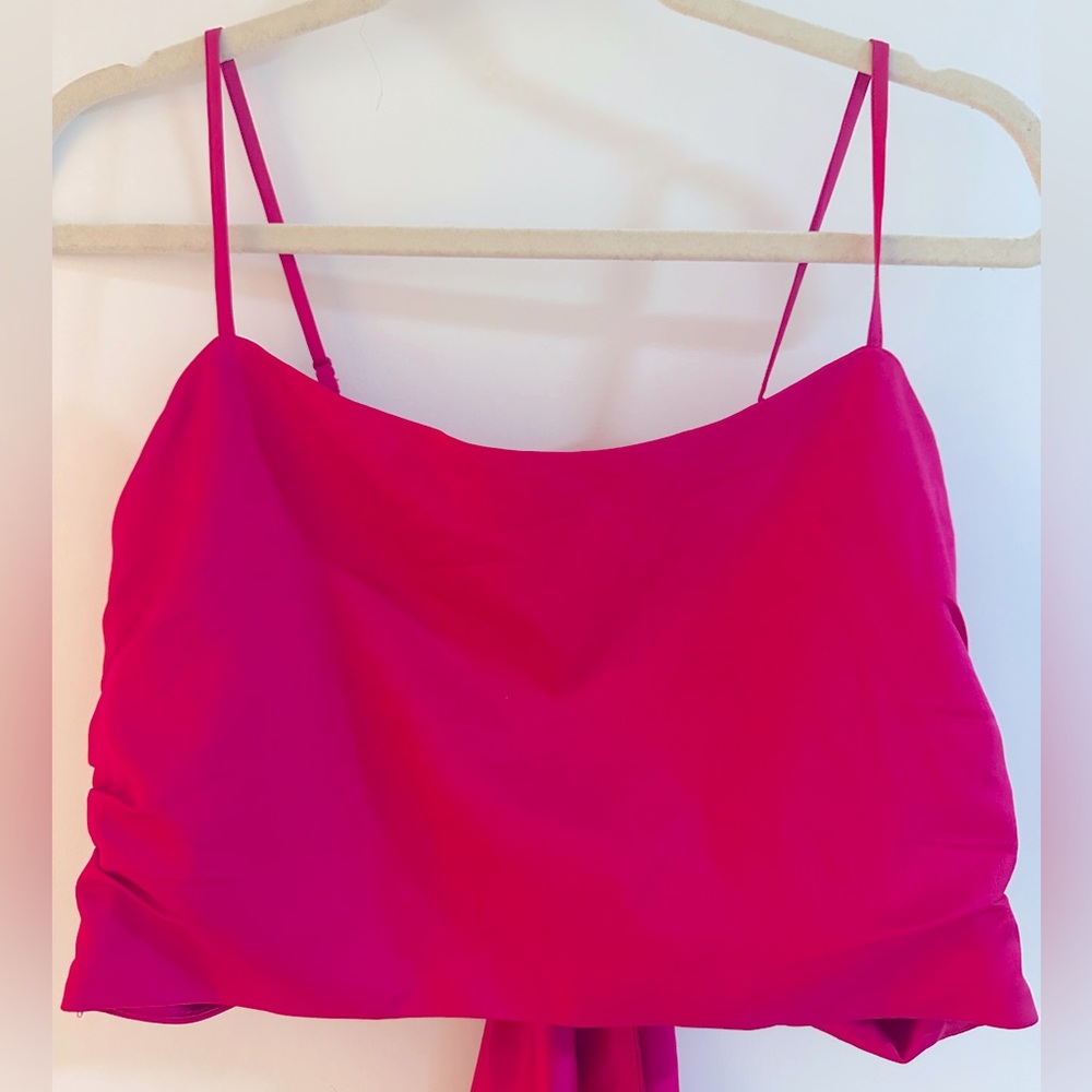 Dynamite Satin Crop Top with Bow (Tie) Back Size M